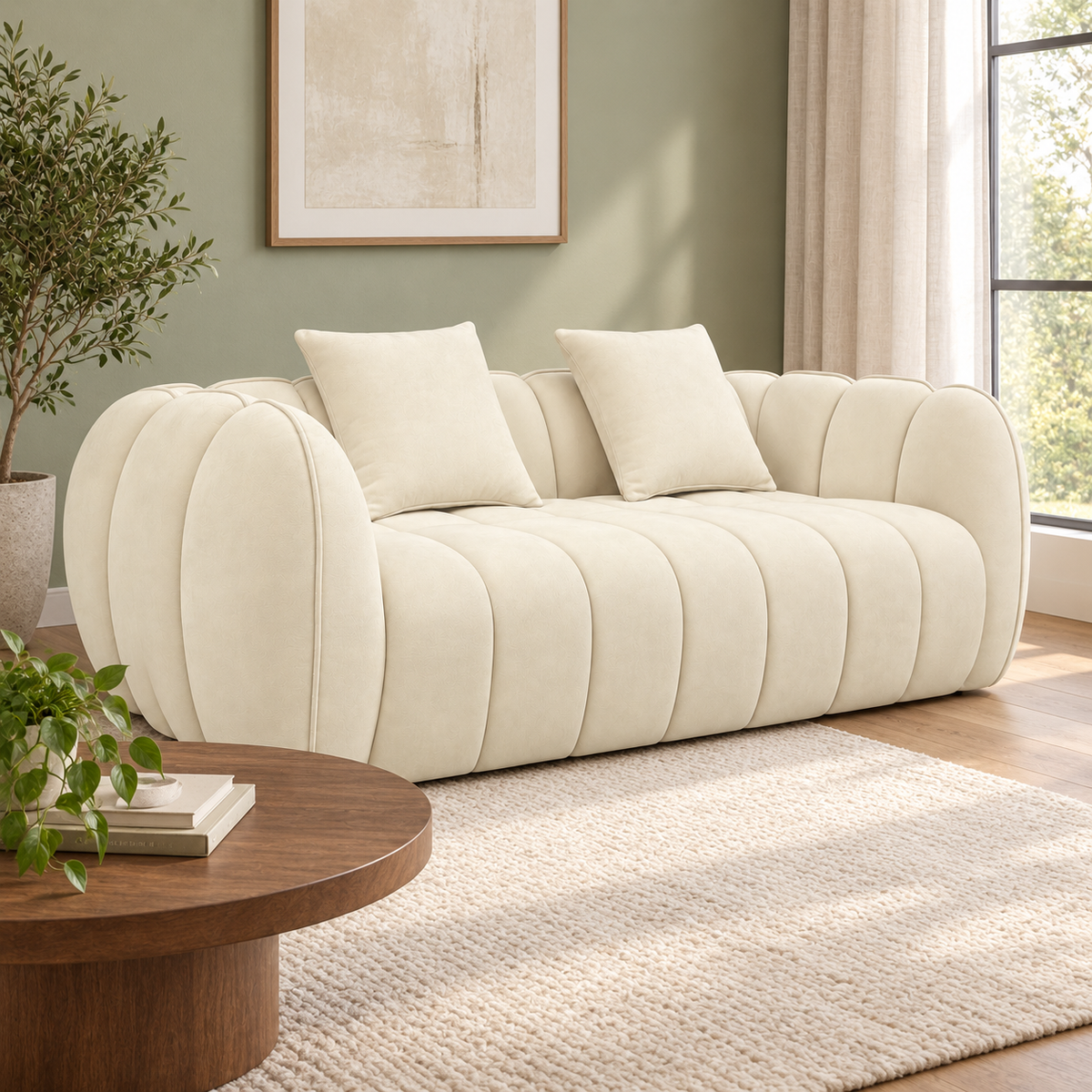 Pumpkin Loveseat — alternate furnished room layout